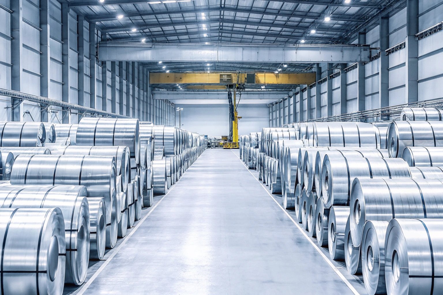 Warehouse with steel inventory