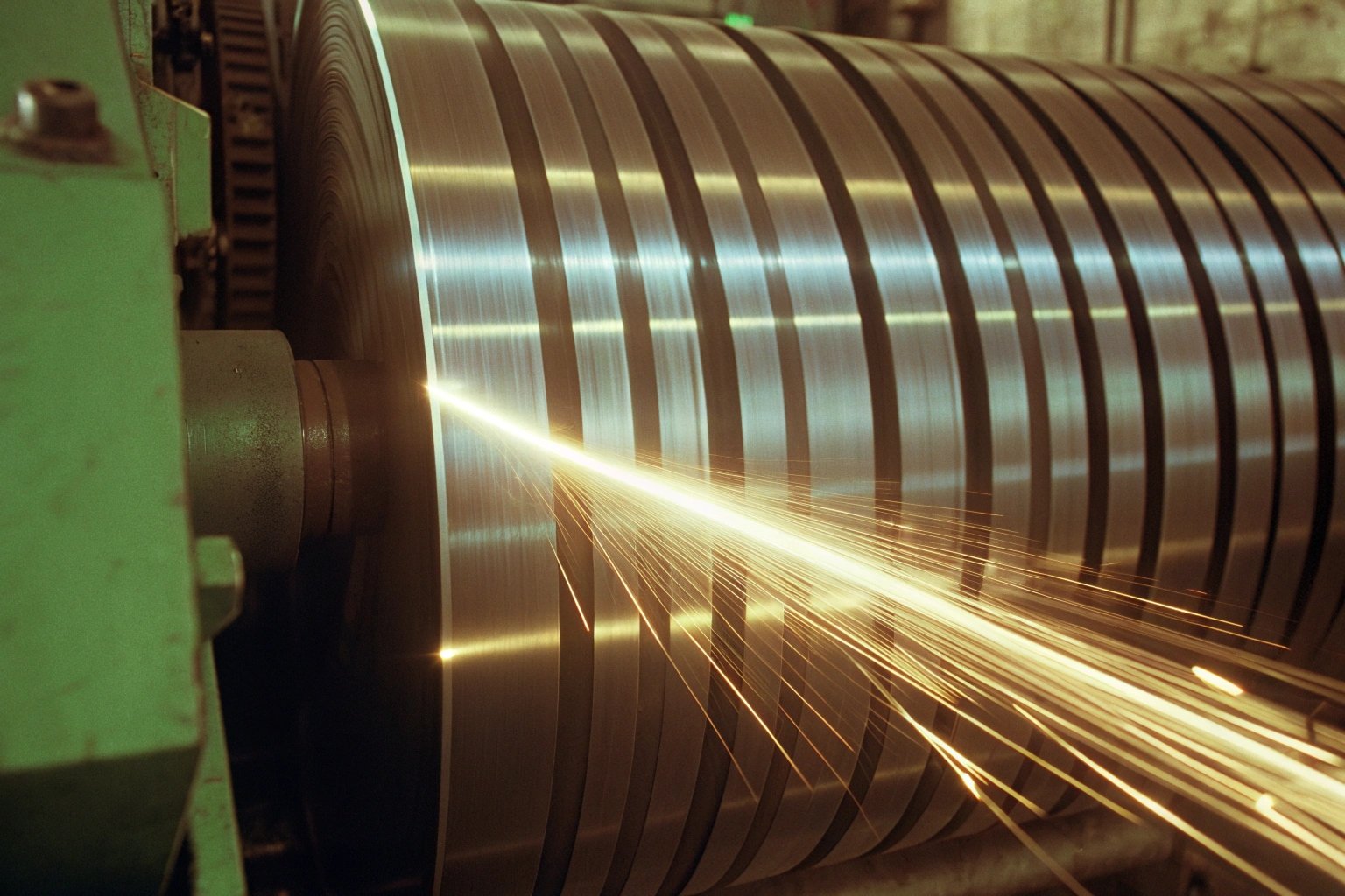 Slitting line machine processing tin plate