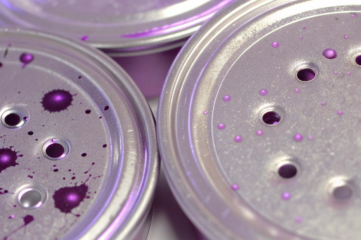 Close up of metal surface treatment process