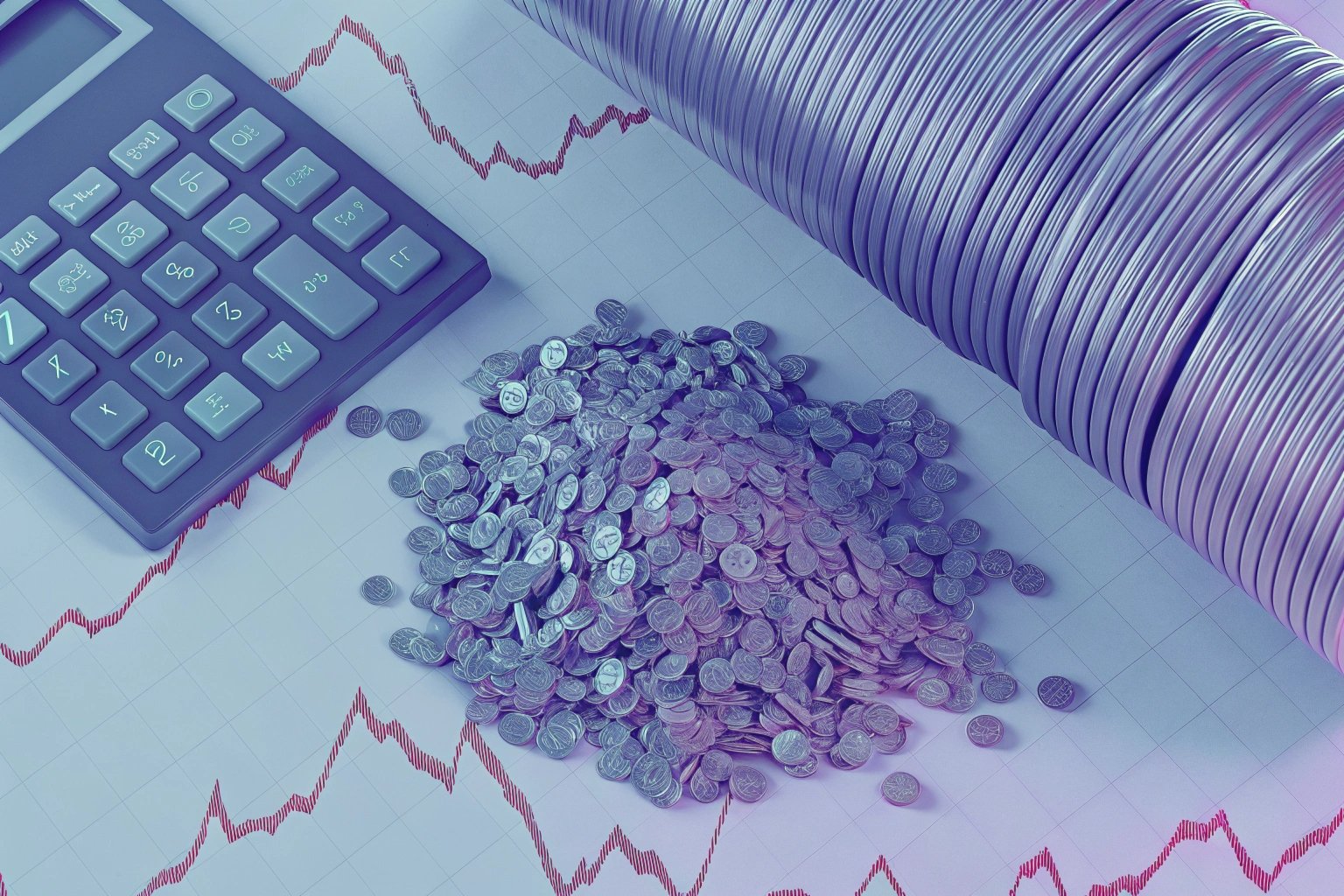 Calculator on a desk with steel price sheets