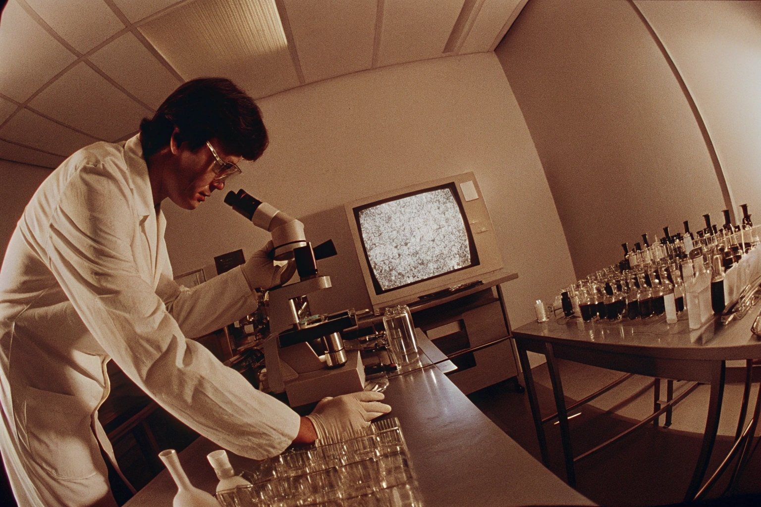 Laboratory technician testing metal samples