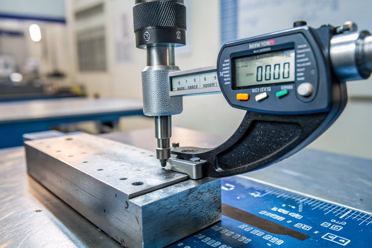 Quality control inspection with micrometer