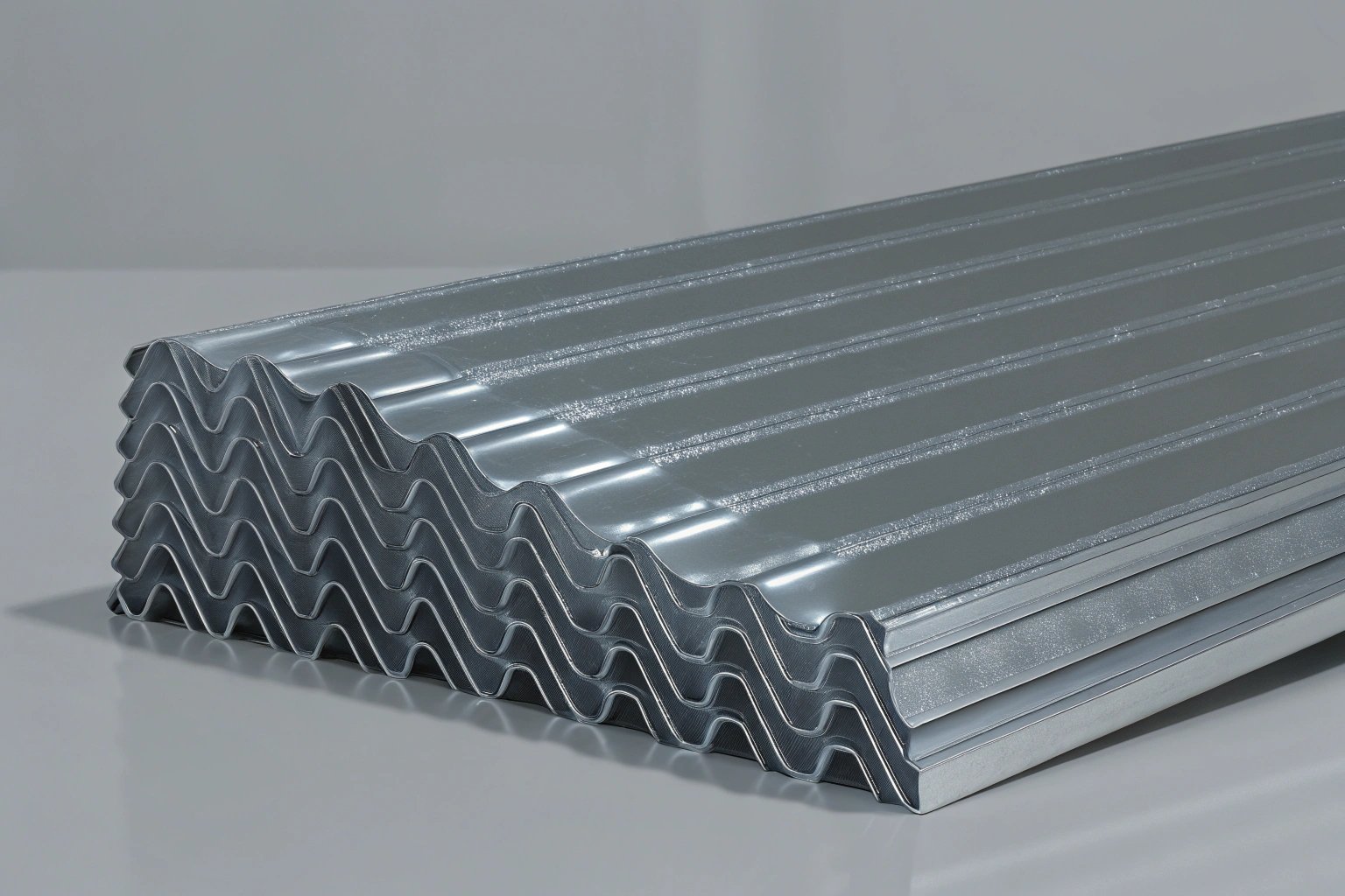 Scroll cut tin plate sheets stacked