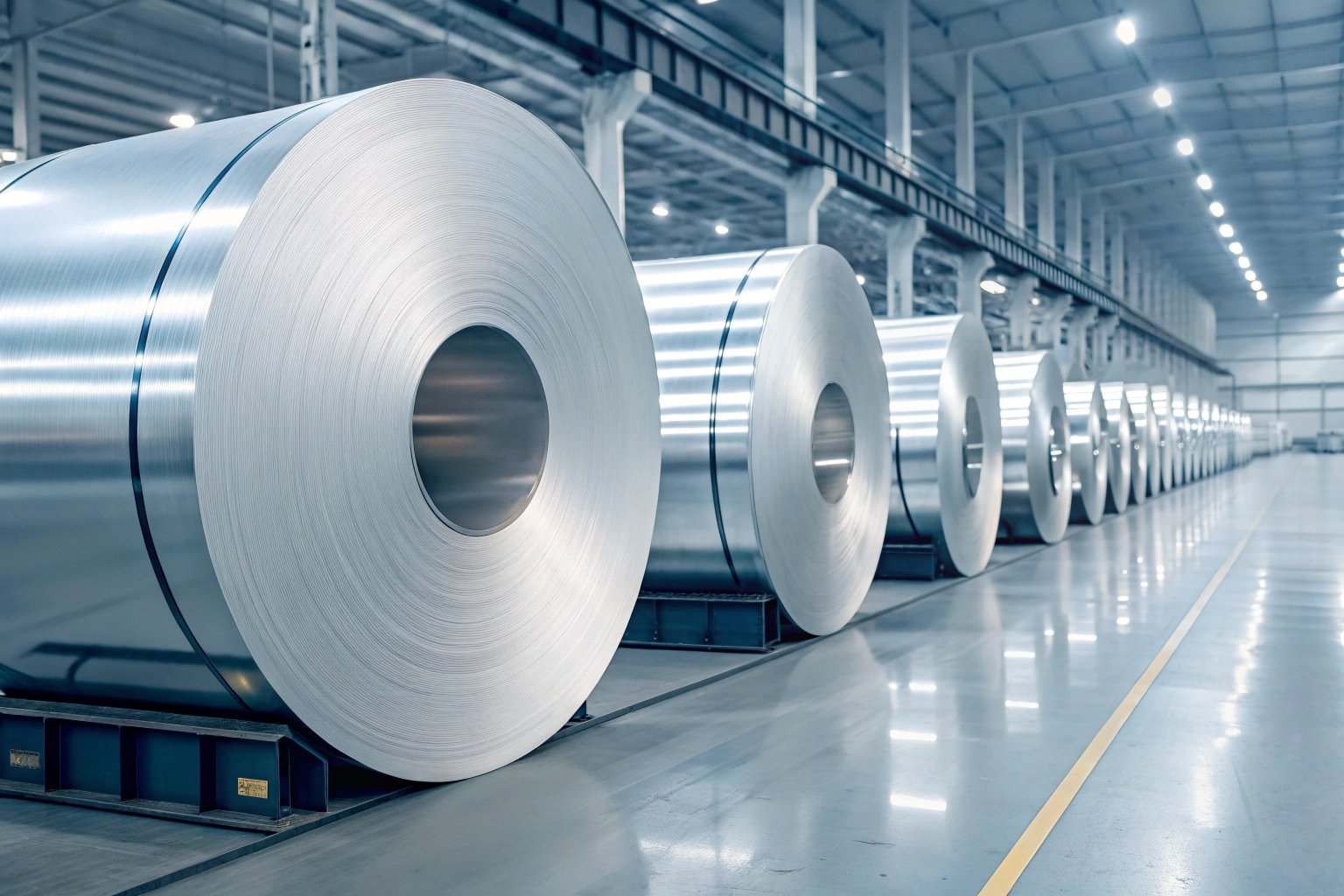 Display of High-Quality Electrolytic Tinplate Coils