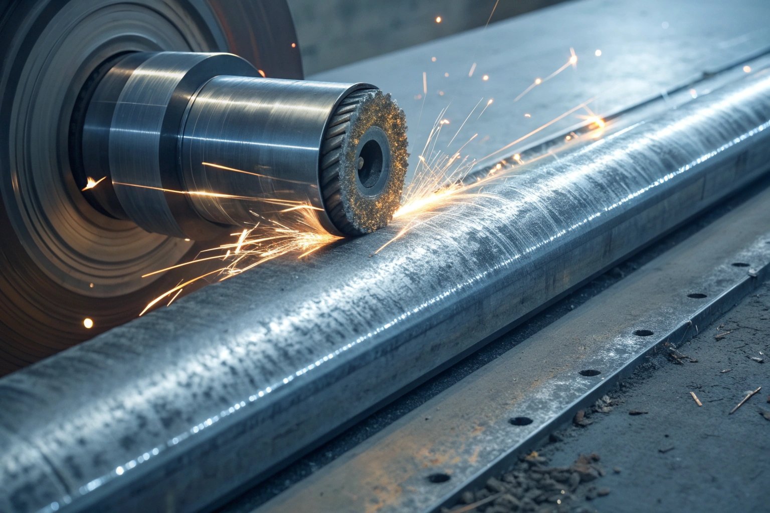 Damaged seaming roller due to metal burrs