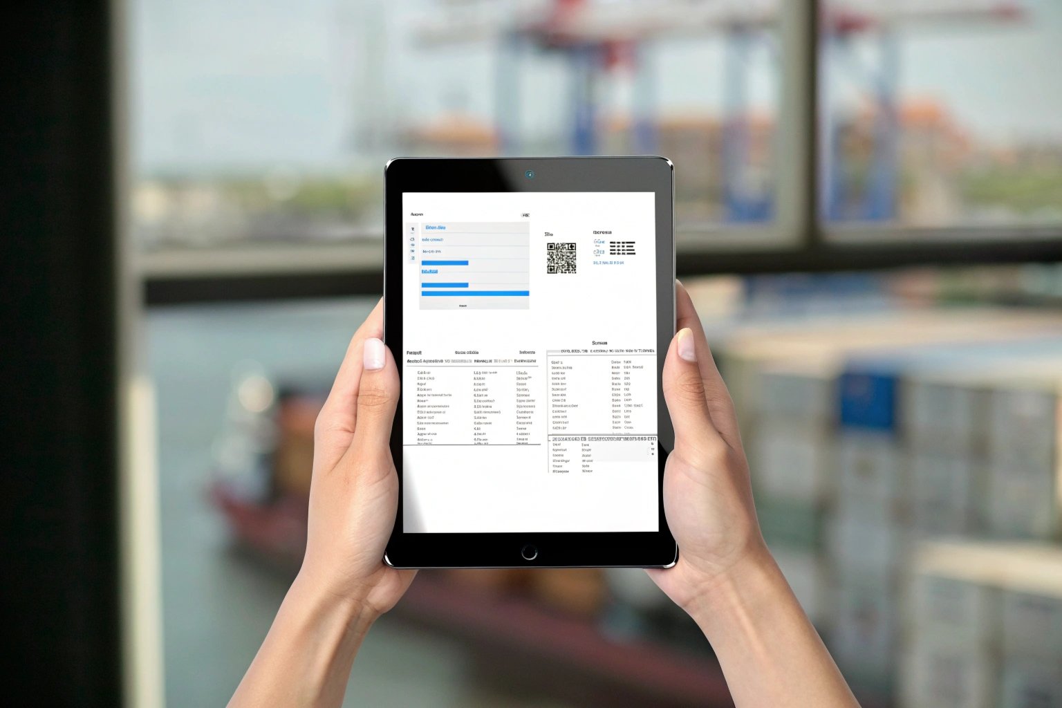 Worker scanning a coil tag in a warehouse
