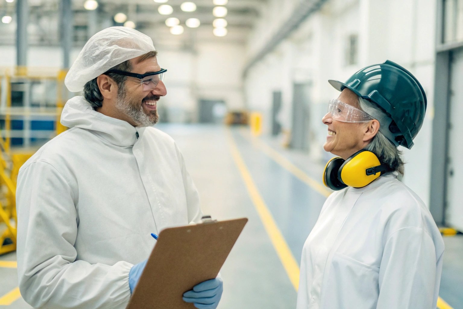 Social compliance auditor interviewing workers at Huajiang factory