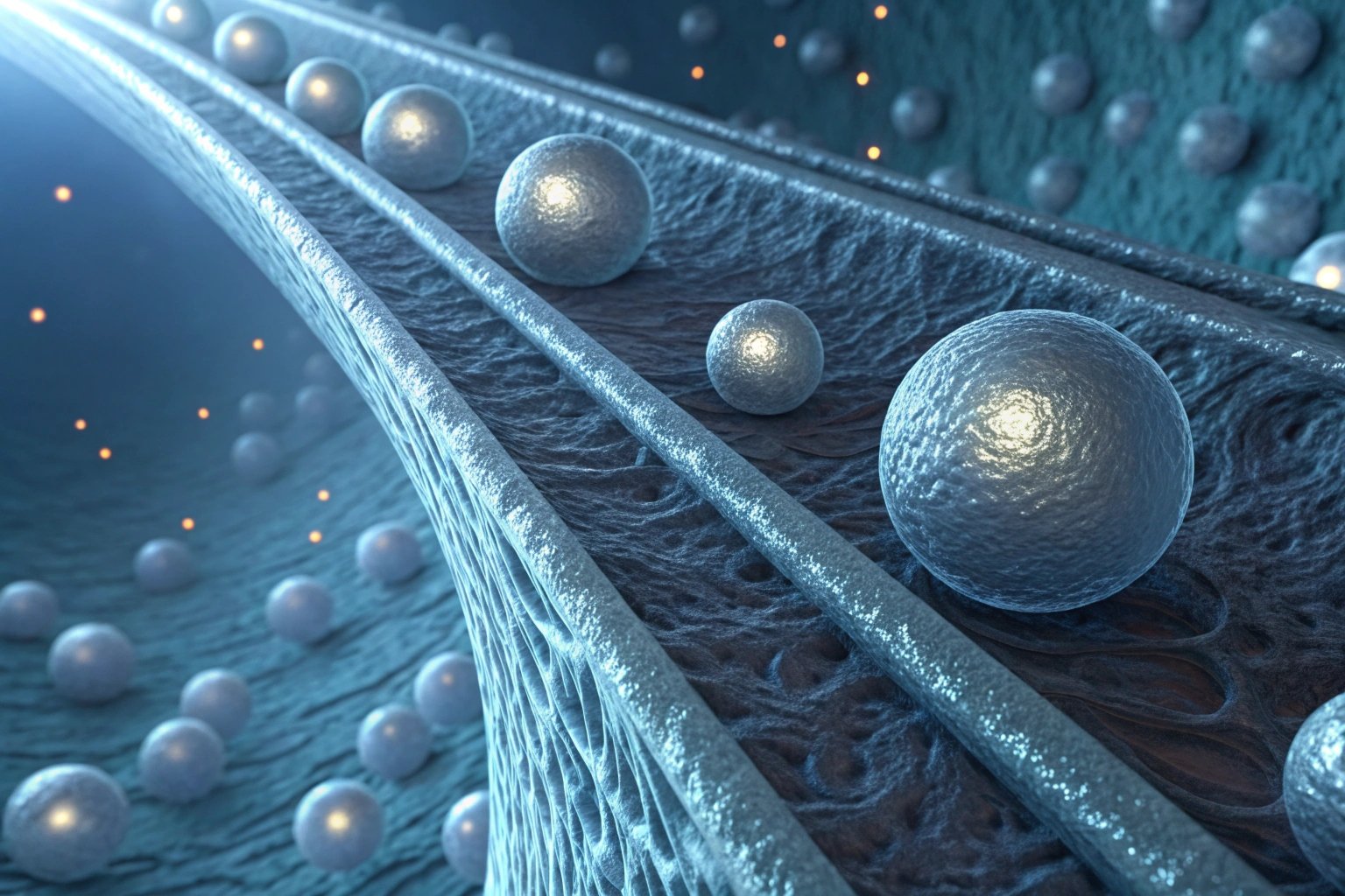 Microscopic view of aluminized coating on tinplate