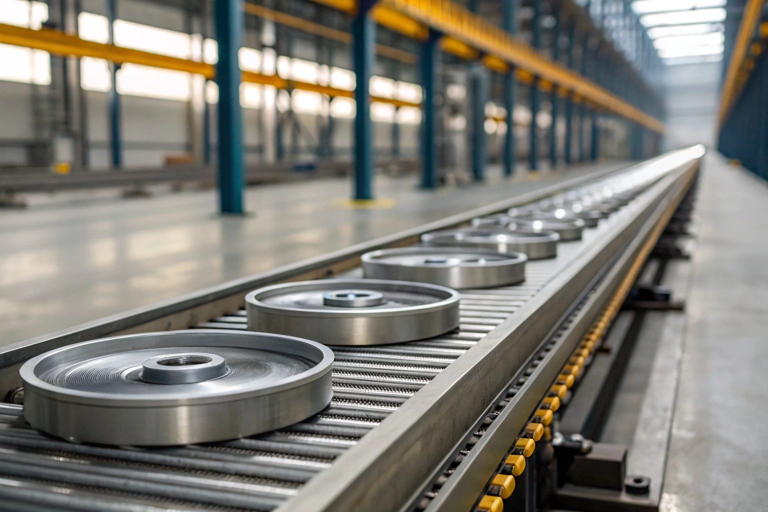 Robot arm handling tinplate ends to prevent scratches