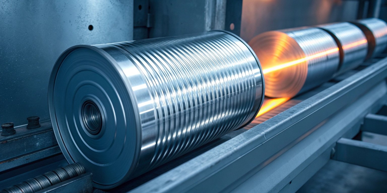 Close up image of beading ridges on a DR tinplate can body