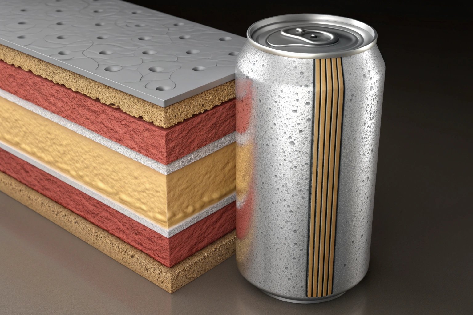 Cross section of a can seam