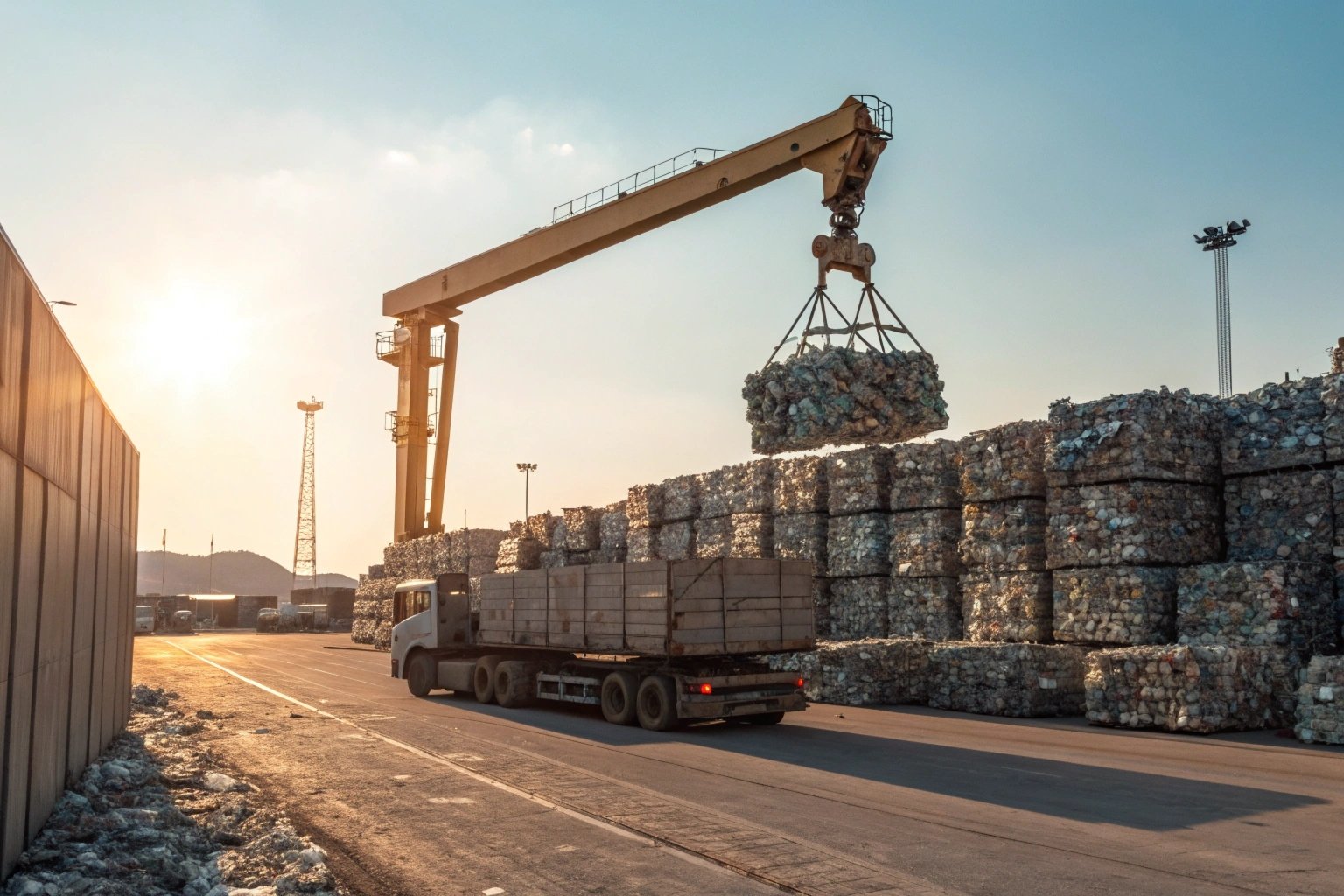 Scrap metal recycling facility with tinplate bundles