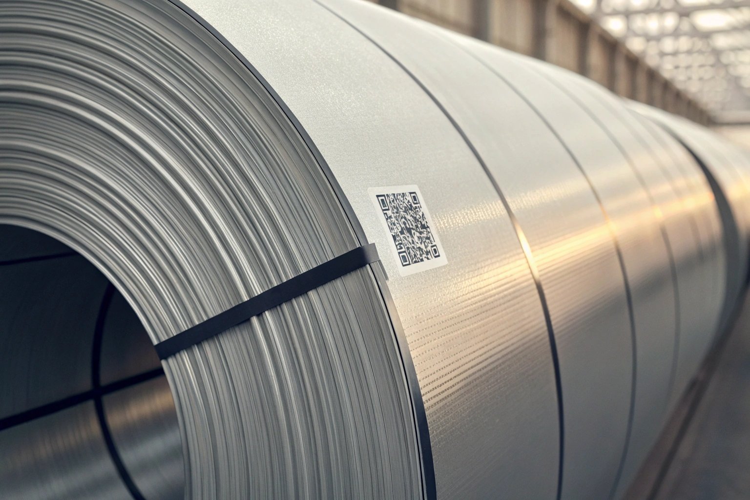 Close up of a coil tag with specifications