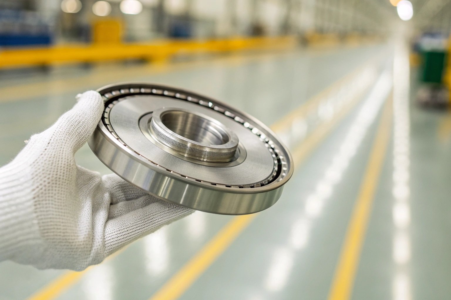 Workers monitoring high-speed machinery