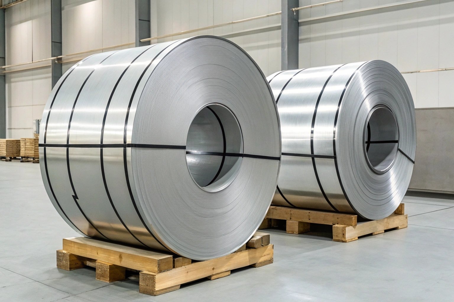 Small baby coils on a pallet